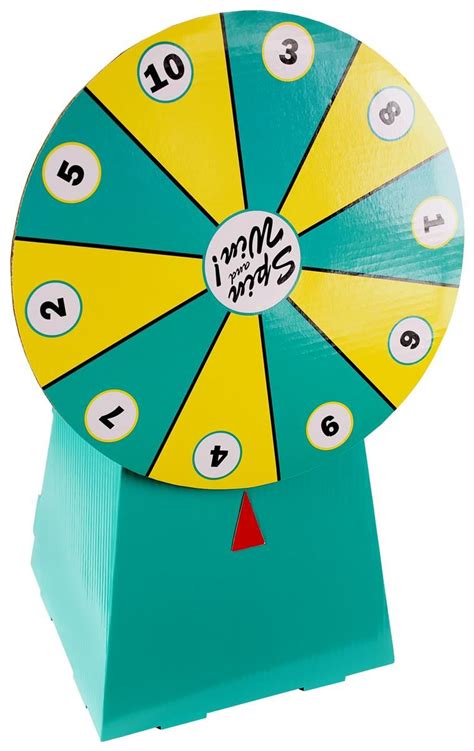 Cardboard Prize Wheel With 10 Numbered Slots Countertop Teal