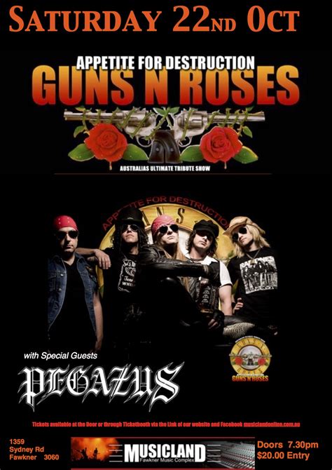 Tickets For Appetite For Destruction Guns N Roses Tribute Show In