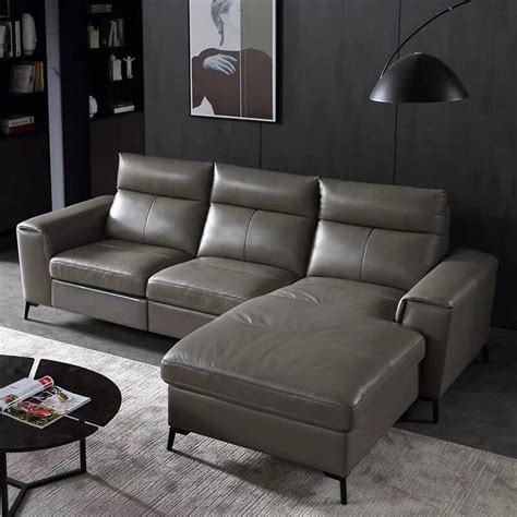 A sectional sofa is one that comes in sections that can be attached to create a complete sofa. Leather Reclining Sectional With Chaise | Grey Reclining ...