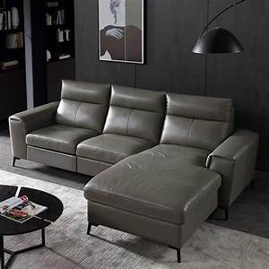 Leather Reclining Sectional With Chaise Grey Reclining