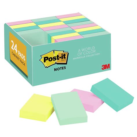 Post It Super Sticky Notes Value Pack Assorted Colours 24 Pads Office