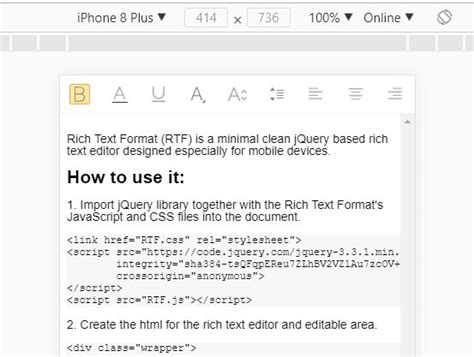Basic Text Editor With Line Numbers Jquery Linedtextdiv Jquery Plugin