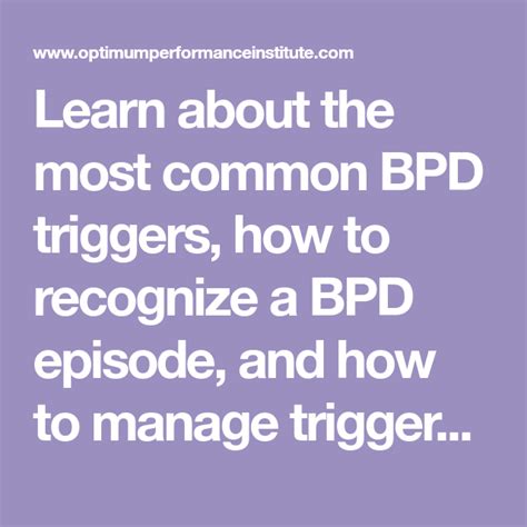 Learn About The Most Common Bpd Triggers How To Recognize A Bpd