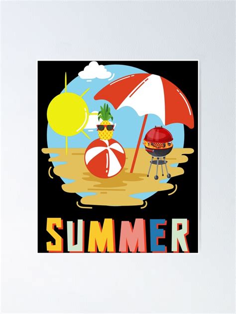 Summer Pool Party Bbq Time Poster For Sale By Bonpatterns Redbubble