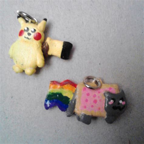 Pikachu And Nyan Cat Charms By Goophygopher On Deviantart