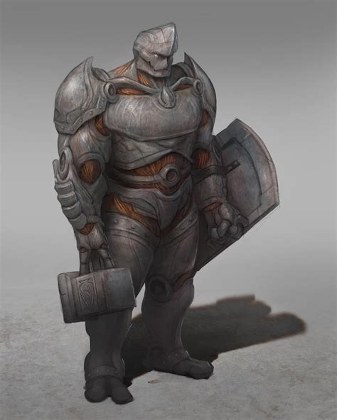 Stront Warforged Juggernaut Paladin By Zhjake On Deviantart Concept