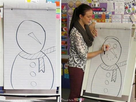 The Most Adorable Snowman Drawing For Your Classroom Walls Directed