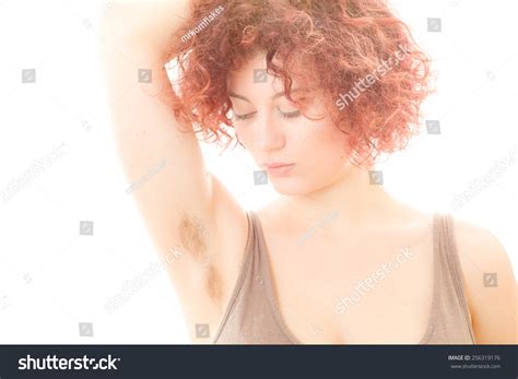 Pretty Woman Hairy Armpit On White Stock Photo 256319176 Shutterstock