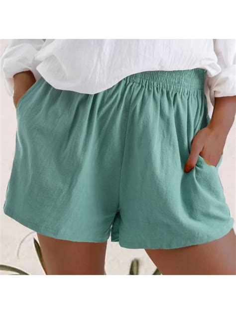 Plain Blank Mini High Waist Casual Ladies Shorts Loose Womens Shorts