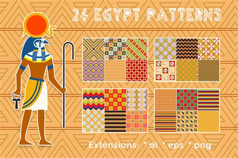 24 Egypt Patterns Illustration Par Textures · Creative Fabrica