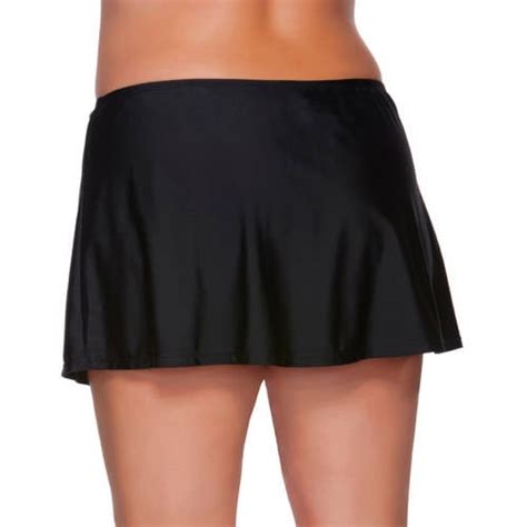 Womens Plus Size Skirted Swimsuit Bottom With Braid Detail