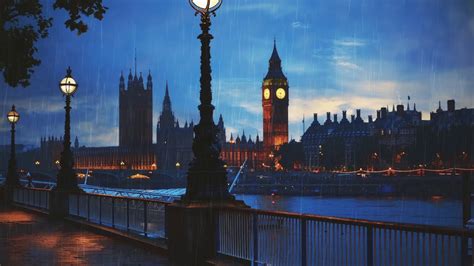 London Rain Sounds On The River Thames Youtube