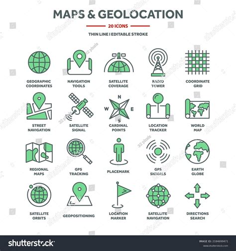 Navigation Map Geolocation Gps Positioning Coordinate Stock Vector