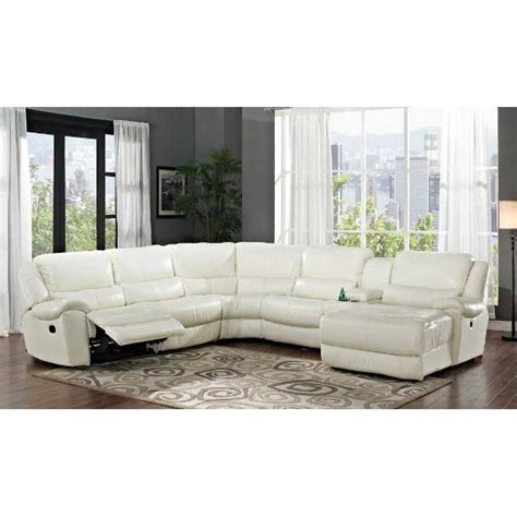 Check out our white sectional selection for the very best in unique or custom, handmade pieces from our living room furniture shops. Hamilton White Leather-Match 6 Piece Reclining Sectional ...