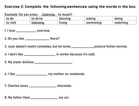 Complete The Following Sentences