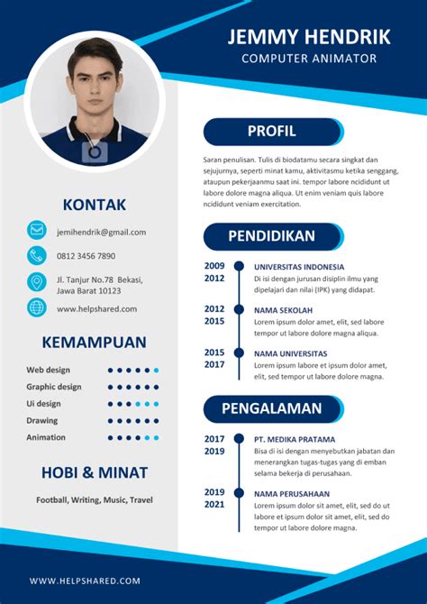 Cv Lamaran Kerja Desain Menarik Dan Gratis Part