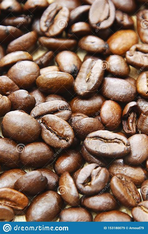 Roasted Coffee Beans Closeup Background Espresso Black Closeup Stock