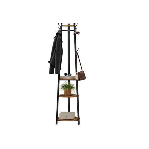 Set of 4 industrial metal wood chair stackable vintage bar dining kitchen chairs buy: VASAGLE Coat Rack, Coat Stand with 6 Hooks, 3 Round ...