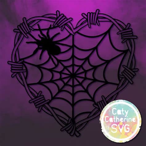 Download Barbed Wire Love Heart With Spider and Spiders Web ...