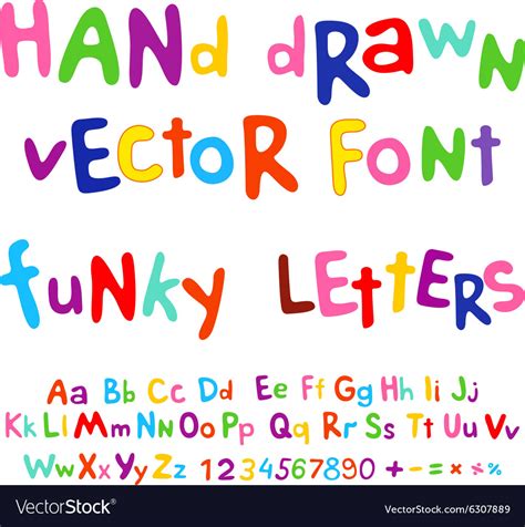 Hand Drawn Alphabet Funky Letters Font Royalty Free Vector