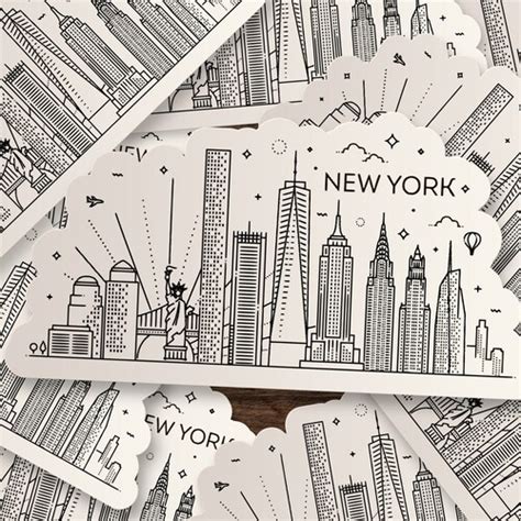 New York City Skyline Sticker Nyc Skyline Die Cut Window Etsy