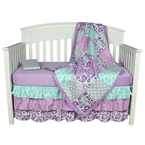 Elephant walk geometric chevron grey neutral baby crib. The Peanut Shell Baby Girl Crib Bedding Set - Purple ...