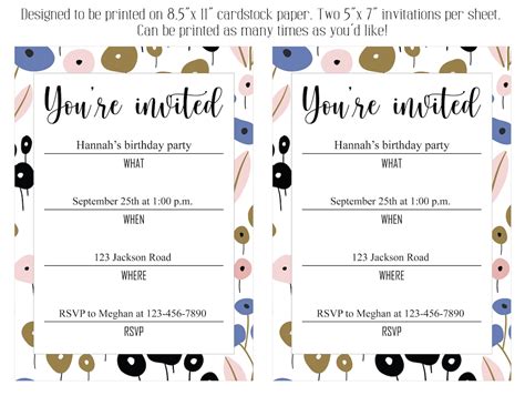 Youre Invited Printable And Editable Invitation Fill Etsy
