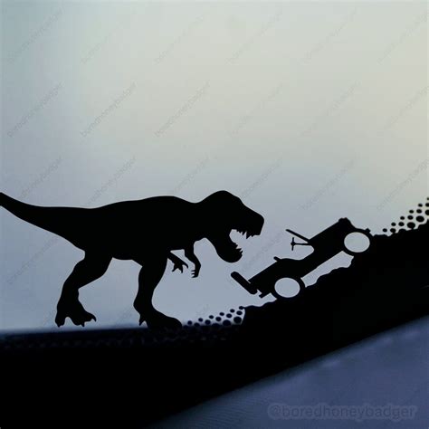 jurassic park t rex sticker tyrannosaurus rex sticker jeep wrangler dinosaur decal sticker jeep