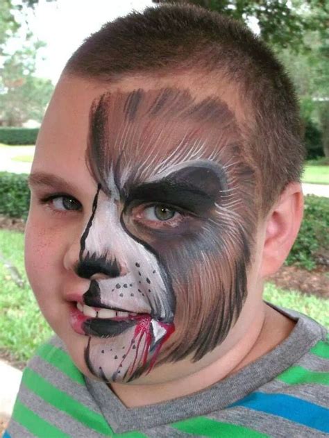 Half Face Werewolf Face Painting Halloween Face Painting Halloween