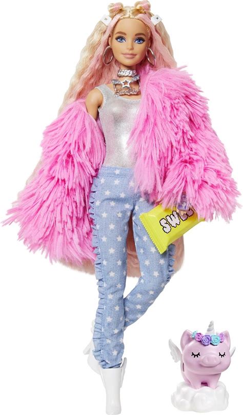 Barbie Extra Pop 1 Roze Donzige Jas Modepop
