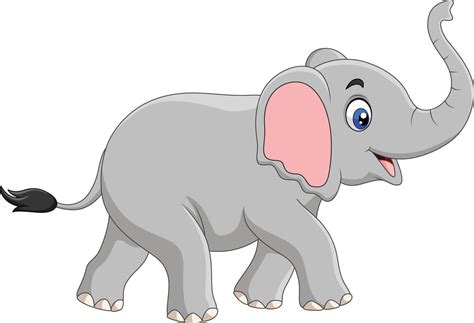 Elefante De Dibujos Animados Aislado Sobre Fondo Blanco 7270801 Vector