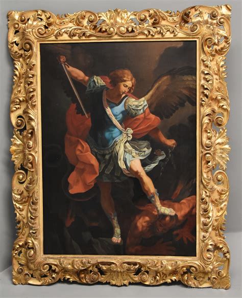 Antiques Atlas Large 19thc Oil Painting Michael Defeating Satan