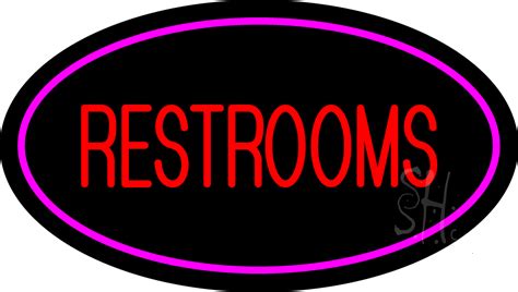 Restrooms Oval Pink Neon Sign Restroom Neon Signs Every Thing Neon