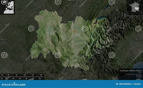 Auvergnerhonealpes Frankreich Zusammensetzung Satellit Stock Abbildung