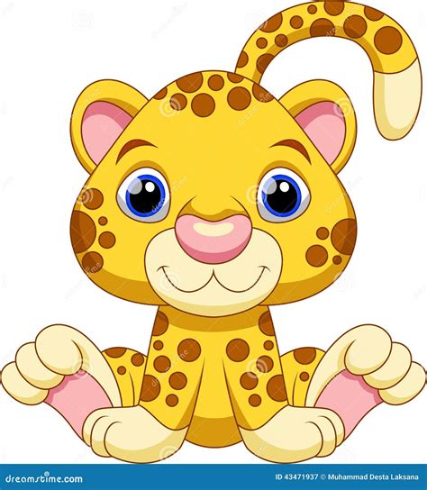 Cute Cheetah Cartoon Stock Illustration Image 43471937