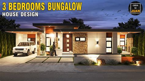 3 Bedrooms Modern Bungalow House Design Youtube