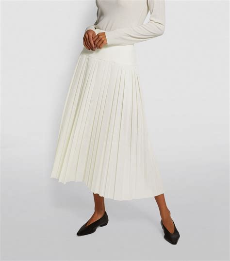Womens The Row Ivory Magdita Pleated Midi Skirt Harrods Countrycode