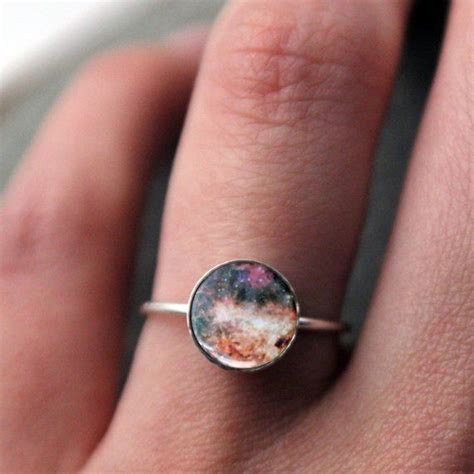 Omega Nebula Sterling Silver Stacking Ring Galaxy Space Jewelry