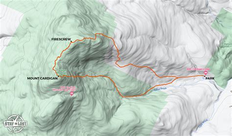 Hiking Map For Mount Cardigan Via Holt Trail