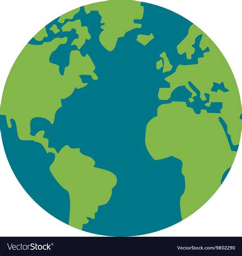 Globe World Map Vector Icon Round Earth Flat Vector Illustration Images