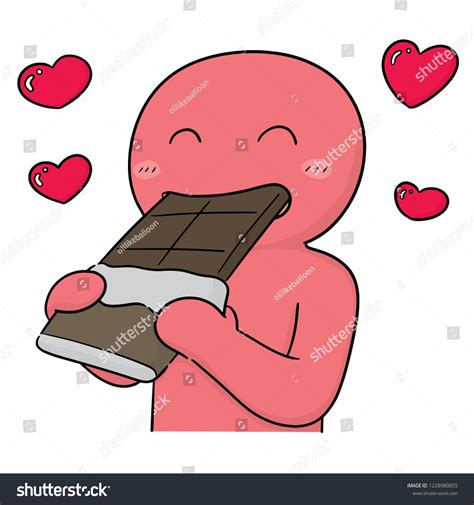 Vector Of Man Eating Chocolate With Images