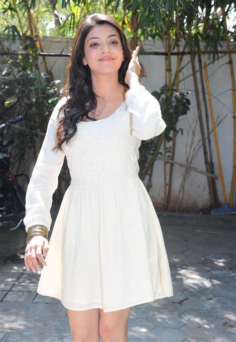 kajal agarwal looks beautiful and sexy in white dress celebrities photos hub