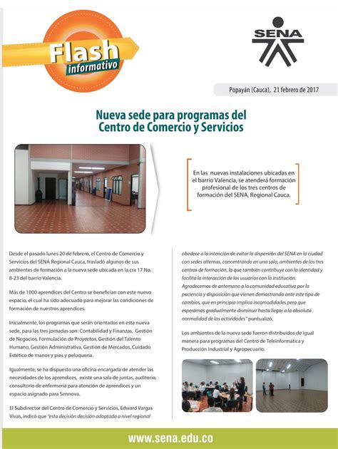 Centro De Comercio Y Servicios Sena Regional Cauca Nueva Sede Para