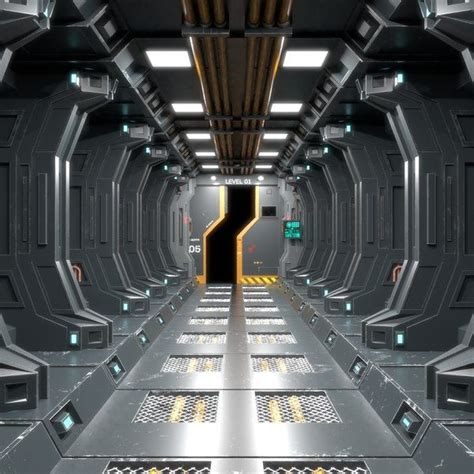 Sci Fi Corridor 3d Model Futuristic Interior Sci Fi Environment