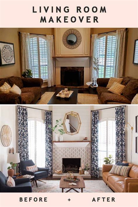 Before And After Transitional Living Room Makeover Transitional Living