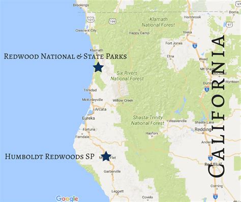 Redwood National Park Location Map