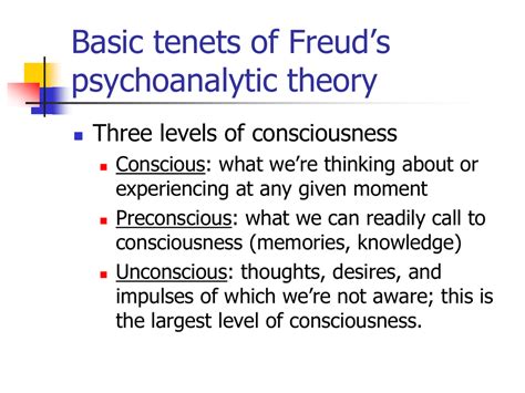Basic Tenets Of Freud S Psychoanalytic Theory