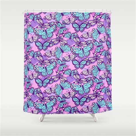 Y K Butterflies Shower Curtain By Lathe And Quill Butterfly Shower