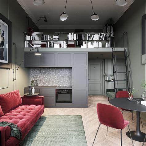 Interiors That Show How To Use Red And Green In A Non Clashing Way Apartment Design Loft