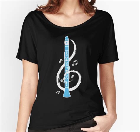 Musical Clarinet Treble Clef Relaxed Fit T Shirt By Suried Clarinet